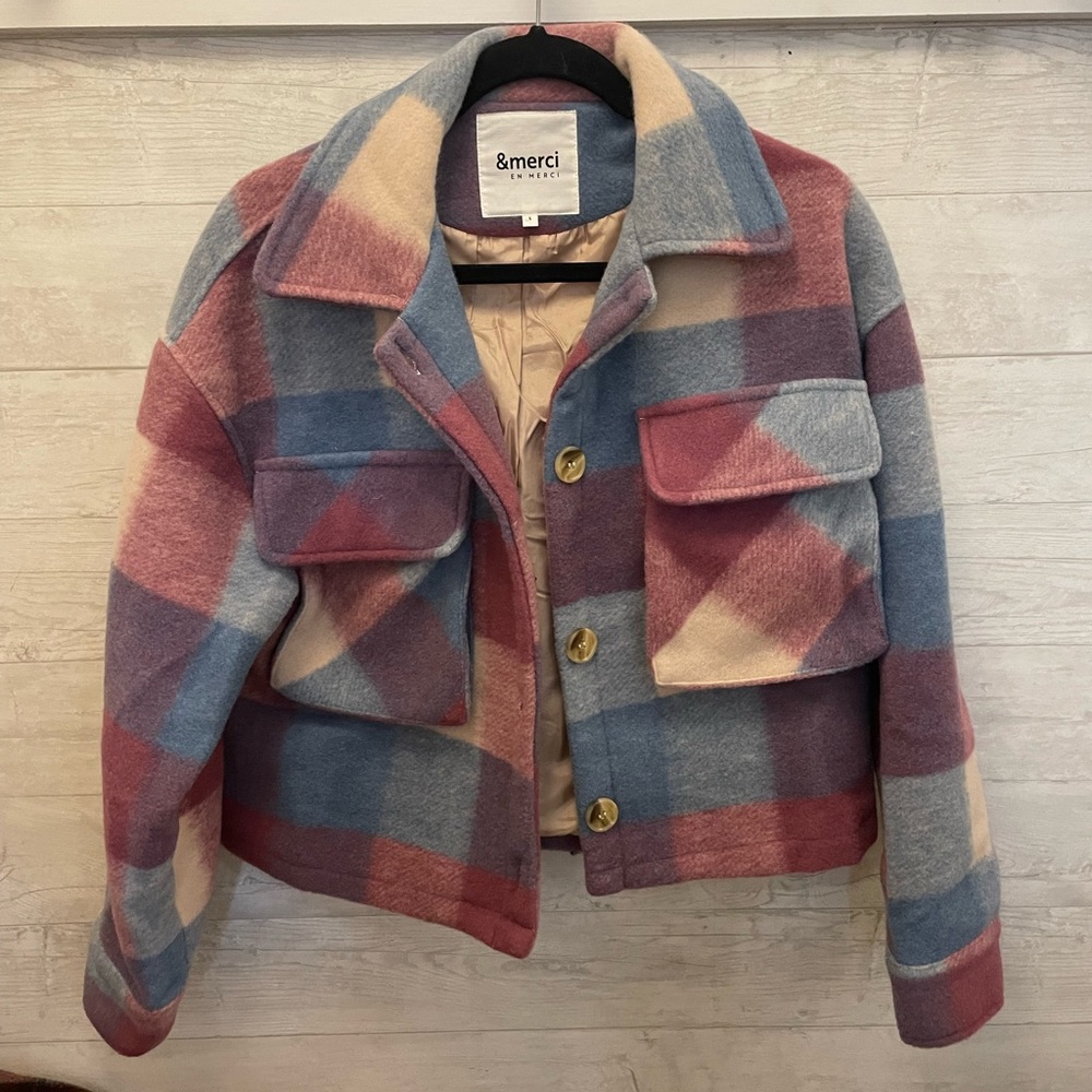 Cropped Plaid Jacket